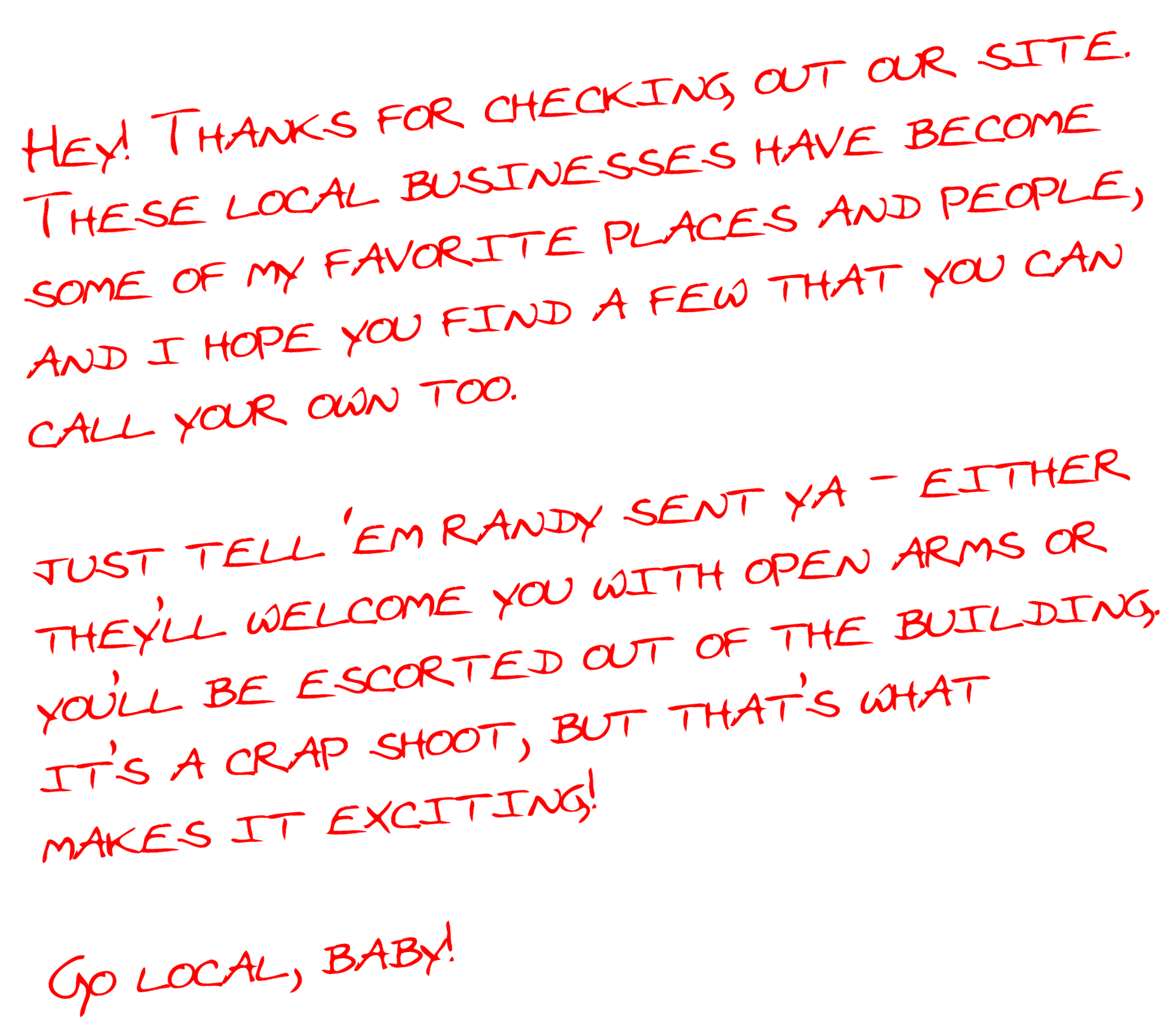 A note from Randy A handwritten note from Randy Savage